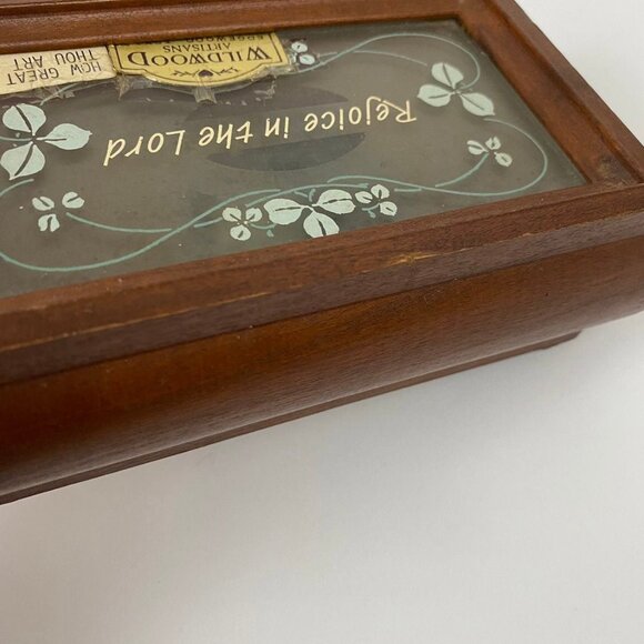 Wildwood Artisans Religious Faith Music Box Solid Cherry Wood Wooden Sounds - Picture 5 of 10